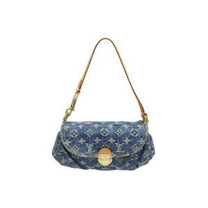 Louis Vuitton Pleaty handbag Monogram denim leather blue